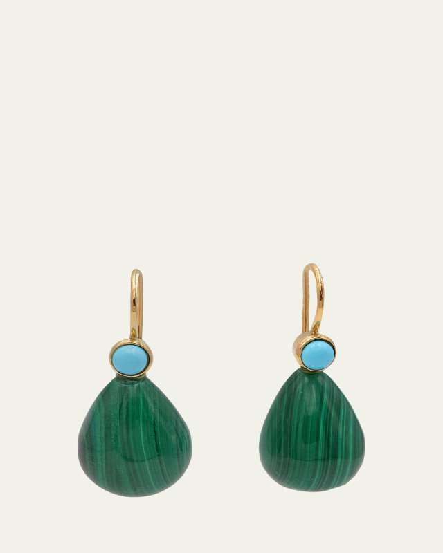 Monachina Malachite and Resin Drop Earrings